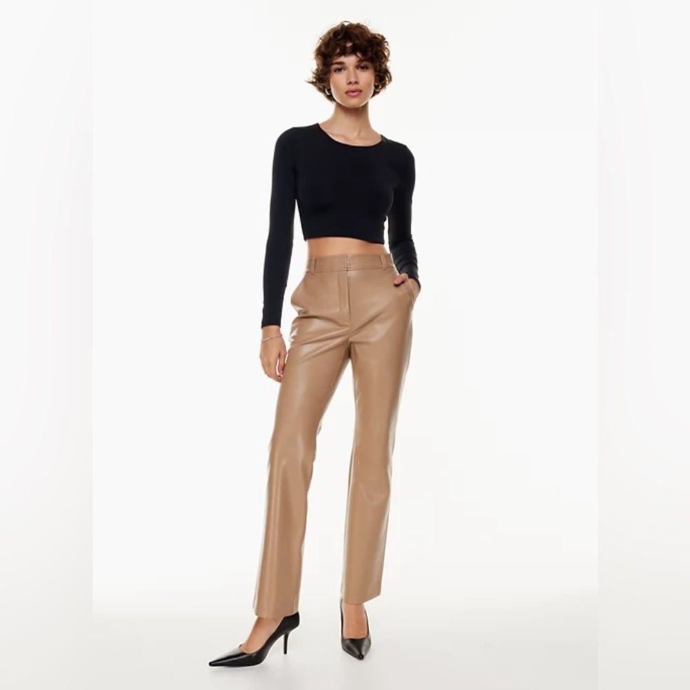Aritzia wilfred Carrot Pant brown leather SZ 6